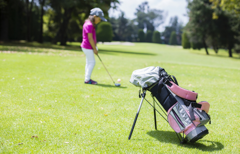 Little girl Ready to play golf